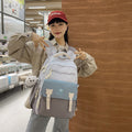Trendy retro cute color block backpack - japanese style cartoon casual daypack - large capacity student schoolbag