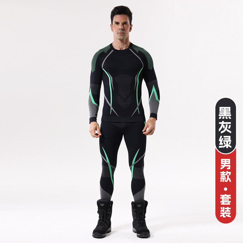 New autumn and winter quick-drying ski clothing underwear set men's and women's sports tight moisture-absorbing perspiration compression warm primer