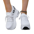 summer new arrival: plus-size women's casual comfortable flyknit sneakers with hidden wedge - wholesale sports style