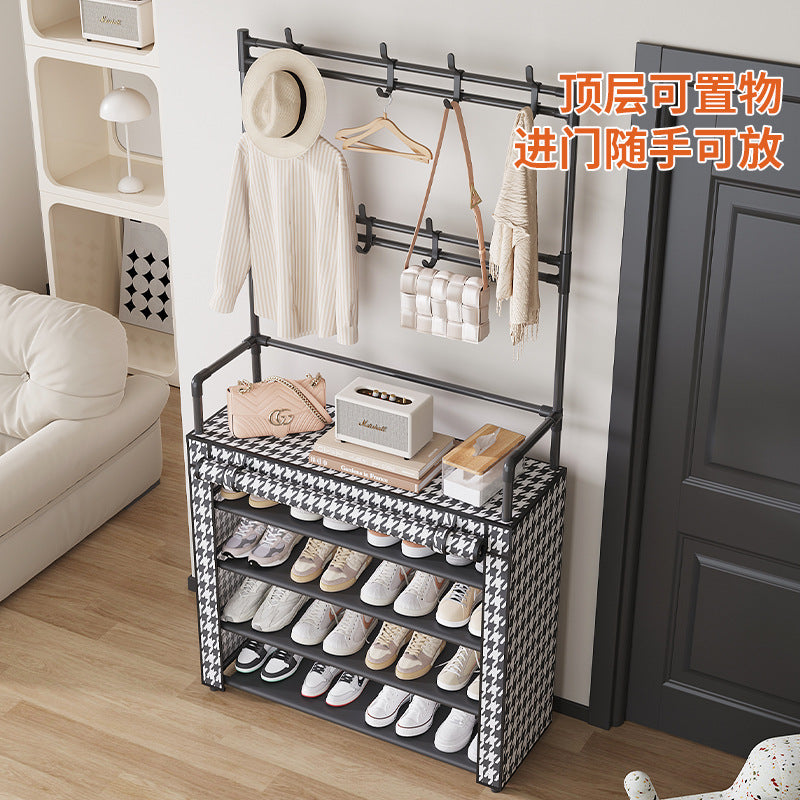 Shoe rack, multi-layer household entrance, dustproof, simple shelf, indoor storage, dormitory shoe cabinet against the wall