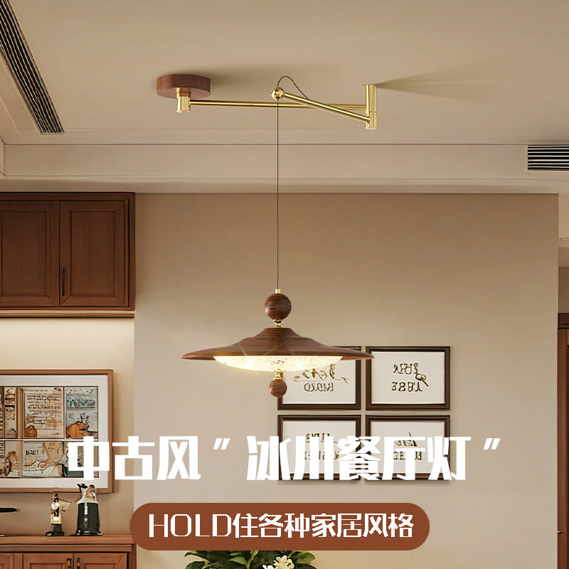 French antique restaurant chandelier retro walnut color dining table bar light creative personality art bedroom lighting