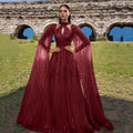 new spring/summer cross-border fashion: european and american style elegant mesh maxi dress with tassel and sequin evening gown