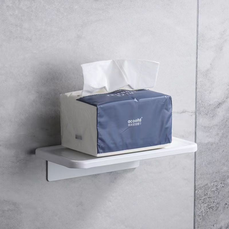 White toilet tissue holder Cross-border non-punching bathroom storage mobile phone rack space aluminum toilet roll holder