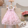 summer girls' couture heavily embellished pink floral princess dress - little girl's high-end formal gown - clearance sale (limited sizes available)