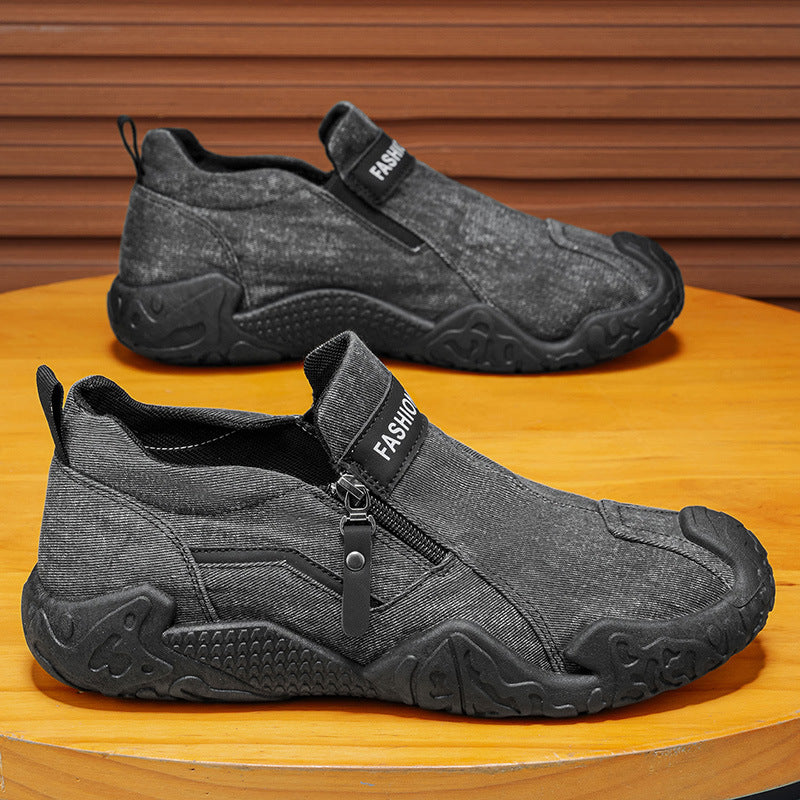 Canvas men's shoes spring breathable old beijing cloth shoes slip-on driving men sports casual trendy shoes student shoes