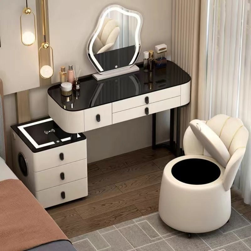 Vanity table bedroom solid wood smart home vanity table multi-functional makeup table accessible luxurycasualplaid vanity table