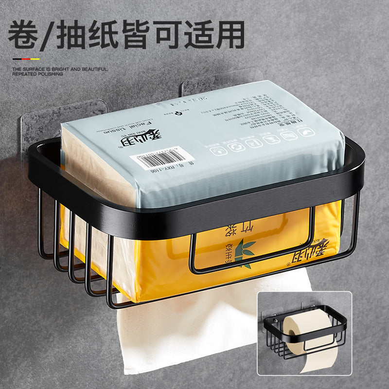 No punching paper towel holder, toilet roll paper, hand paper basket, toilet paper reel, paper towel pumping space aluminum gold black silver