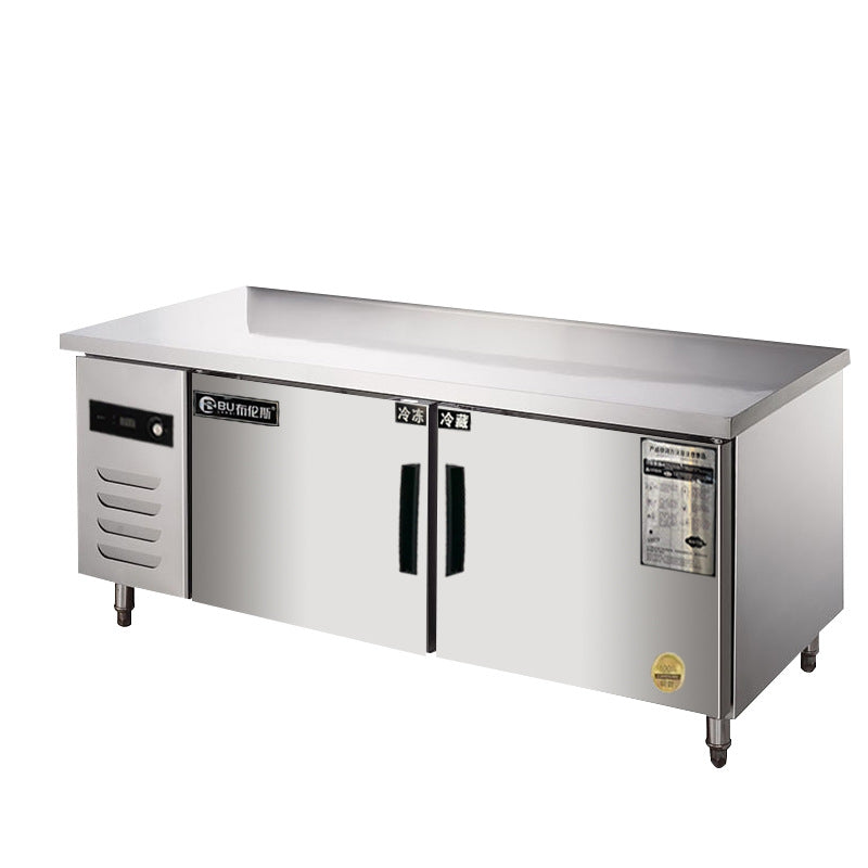Bruns refrigerated workbench commercial fresh-keeping freezer operating table freezer flat cold kitchen chopping board refrigerator lock fresh