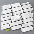 Xiangyuanmei melamine tableware white plate rectangular commercial catering beef plate plastic dinner plate hot pot mutton plate
