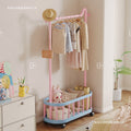 Simple clothes hanger floor-standing vertical clothes hanger movable wheeled student dormitory thickened clothes hanger dopamine coat rack