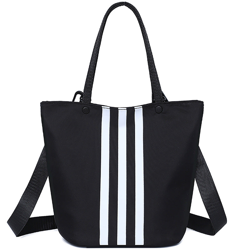 2025 new striped color block canvas bag - minimalist, large capacity crossbody, shoulder bag, tote bag - multifunctional women's bag