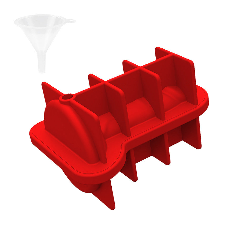 Cross-border explosion spoof creative silicone ice grid with funnel with cover easy demoulding KTV party, ice mold wholesale