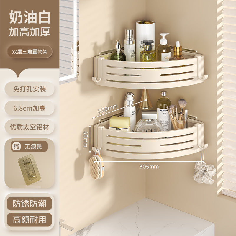 White bathroom shelf No punching toilet toilet toilet wall storage rack wall hanging cream wind