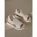 Wish  new arrival  fashion tie back fish mouth thick sole fly weaving casual women's sandals 43 size cross-border plus size