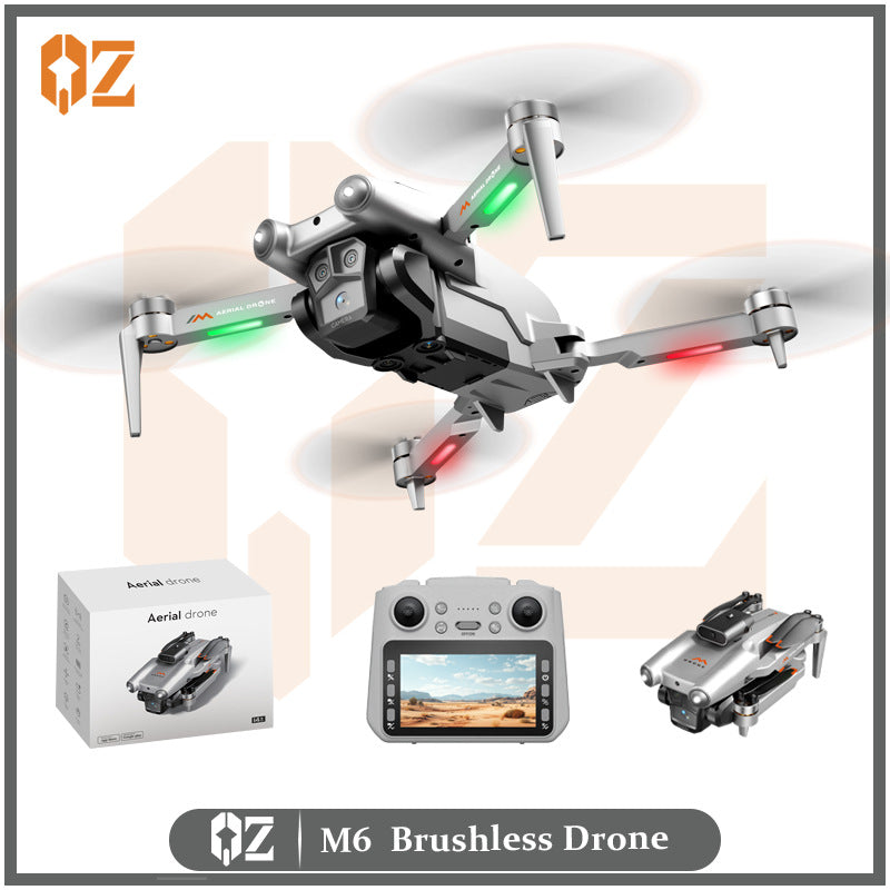 m6 brushless drone with large screen remote control, optical flow, intelligent obstacle avoidance, and high-definition aerial photography