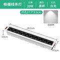 Embedded linear led recessed downlight - rectangular, anti-glare, ideal for living room lighting (no main light)