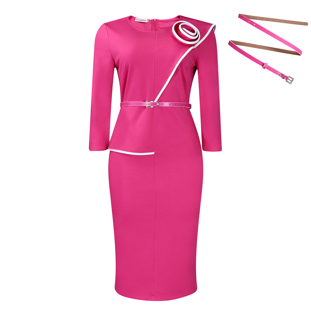 D3299 european and american style women's clothing  autumn/winter new arrivals solid color bodycon pencil skirt ol african dress