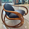 Solid wood rocking chair - walnut finish - living room, villa, light luxury, leisure rocking chair - giorgetti designer style recliner
