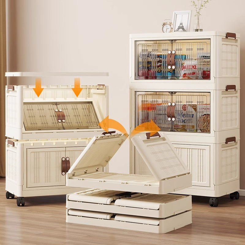 Folding cabinet double door storage cabinet large capacity bedroom baby wardrobe plastic installation-free floor-standing cabinet one piece minimum