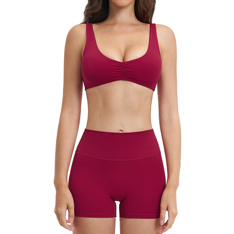 brushed new arrival yoga suit silmslimming look quick-drying fitness clothes outdoor running sports suit for women 4520