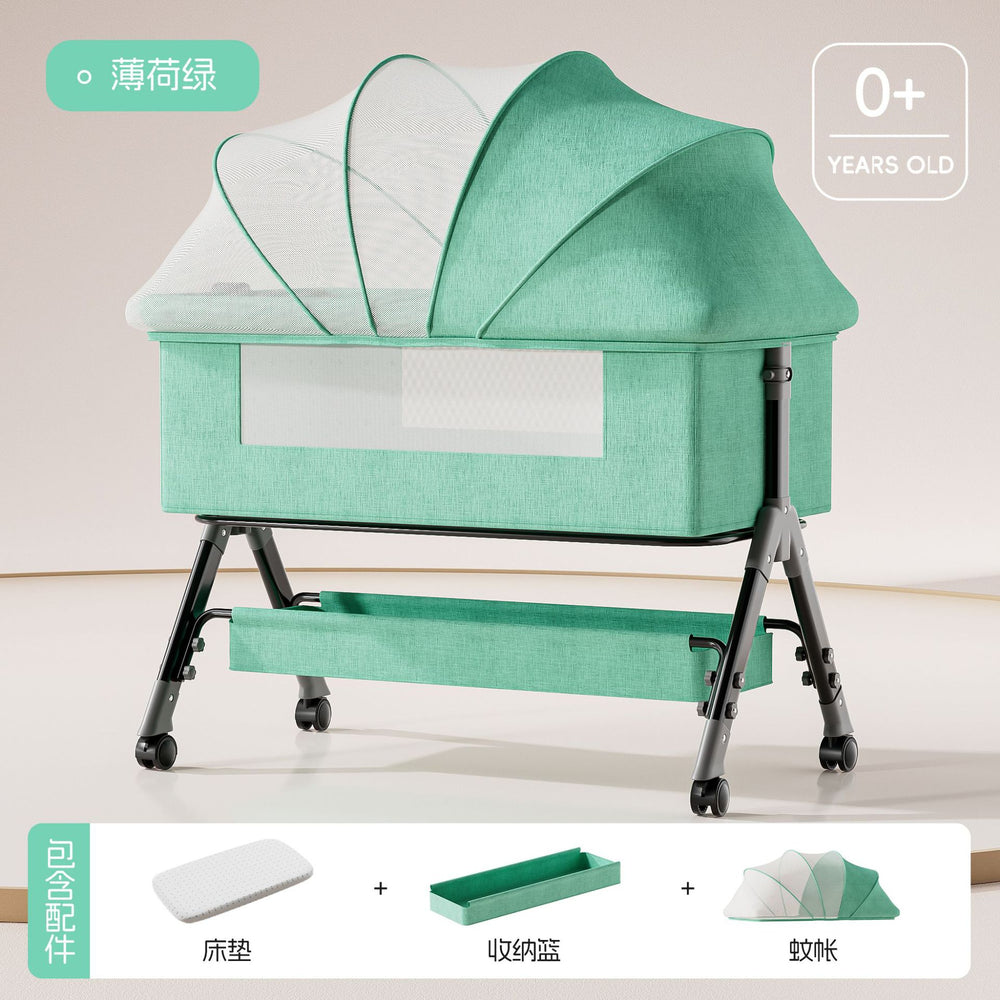 Baby crib - portable, foldable, multi-functional bassinet - convertible to full-sized bed for newborns