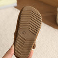 Vancahao little girl's cute birkenstock-style shoes  soft sole korean style girls' single shoes velcro casual baby shoes