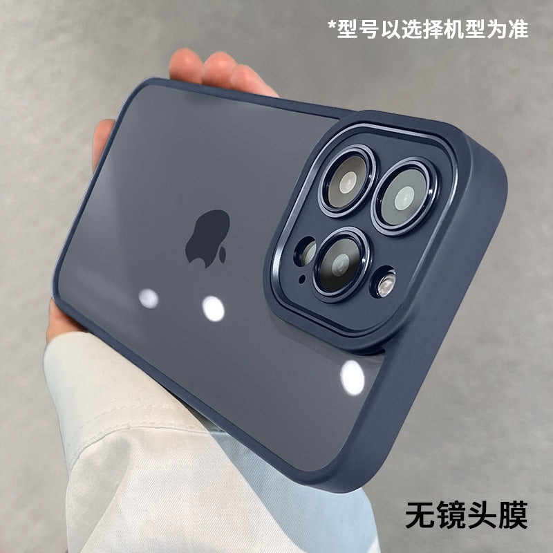 Suitable for iphone16 mobile phone case, gold shield all-inclusive lens film, apple 14 transparent anti-fall 13promax protective case