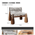 Solid wood designer baseball chair - striped fabric accent chair for living room - premium single sofa chair