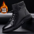 Men's martin boots: new 2025 autumn/winter collection - fleece-lined, british style, high-top casual leather shoes, non-slip soft leather men's footwear