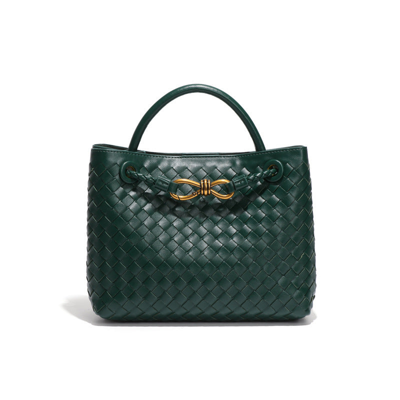 high-quality textured large-capacity handbag, hand-woven bag, personalized simple shoulder messenger women's bag