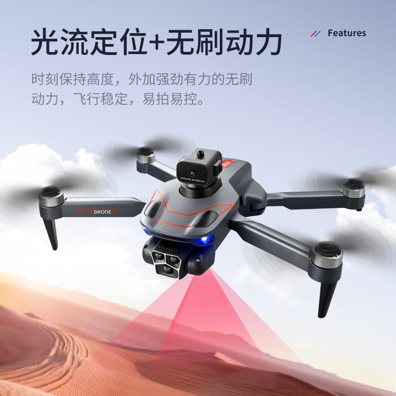 s115 brushless drone aerial photography hd triple camera obstacle avoidance quadcopter optical flow positioning remote control aircraft