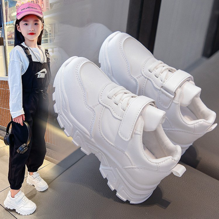 2024 new spring and summer girls' students' 61 children's mesh casual sports shoes boys' white breathable running shoes