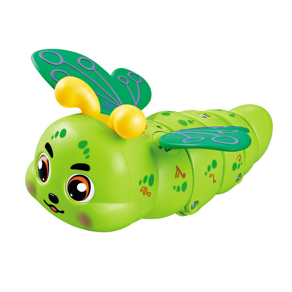Cross-border export children's electric universal stunts 360 ° rotating caterpillar baby light sound educational toy