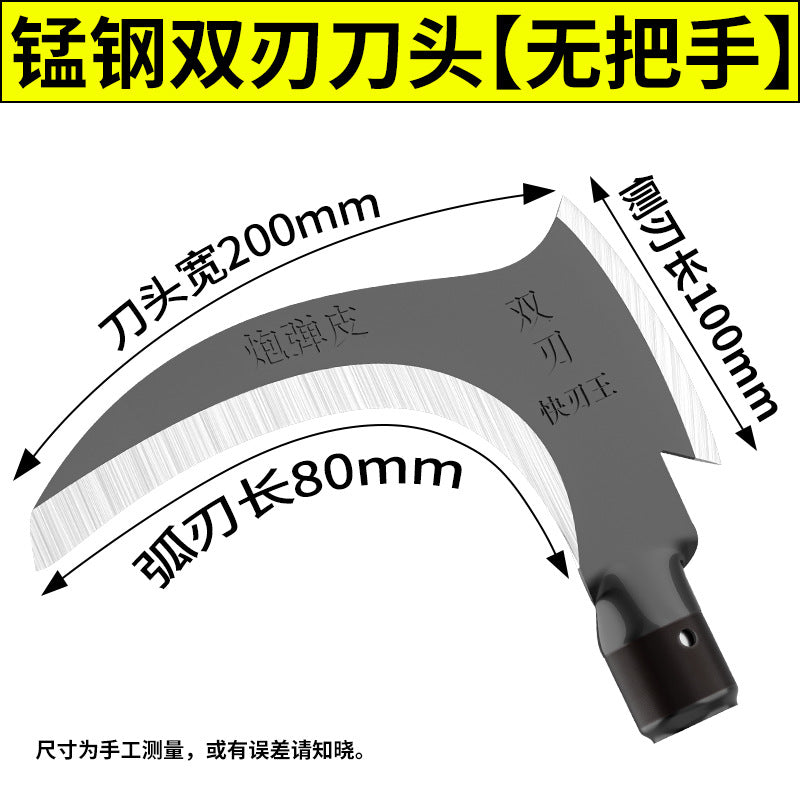 Chuangyi high manganese steel sickle agricultural grass cutting and wheat cutting special firewood cutting and pruning rice cutting tools factory direct sales