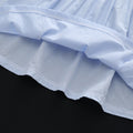 Summer girls' solid color lace collar round neck casual short sleeve flutter sleeve outerwear dress for toddlers and young children