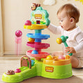Baby educational fun ejection press shooting track ball spinning fun scoring game ball free stacking toy