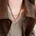 Sunflower tiger eye stone necklace-x2024 brown