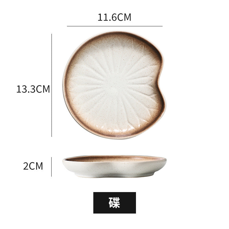 Japanese style dinner plate, dessert plate, cake plate, ceramic creative snack plate, tableware, bone plate, afternoon tea melon seed plate wholesale