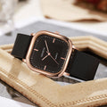 New silicone strap fashion rose gold watch for women, student style, middle and high school students, square quartz men's watch - wholesale