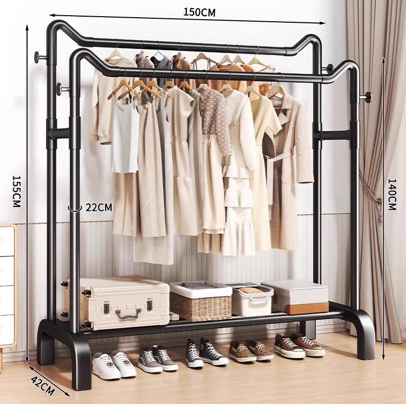 Clothes drying rack floor-standing for home bedroom hanging clothes foldable simple indoor dormitory movable storage rack for drying clothes and hats