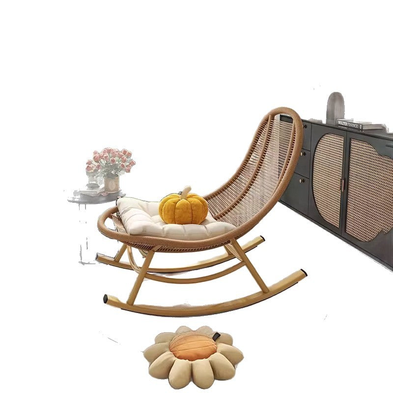 Rattan rocking chair recliner adult for home casual chair rattan chair sofa chair nap chair sedentary comfortable lazy rocking chair