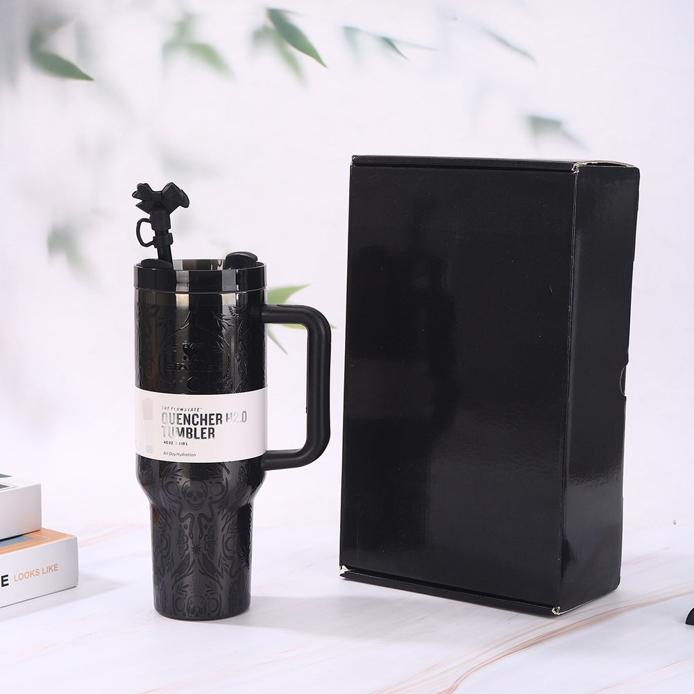 fashioncasual40oz car cup stanley 304 stainless steel thermos cup large capacity handle straw cup