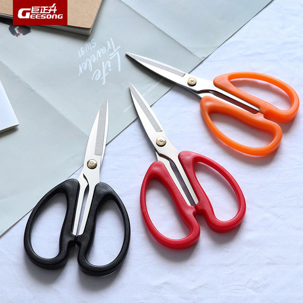 Juzhengsheng stainless steel office scissors plastic handle lightweight paper-cutting paper-cutting student art scissors household