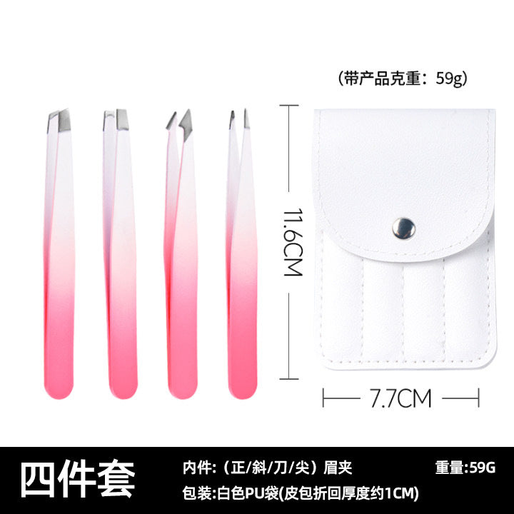 Eyebrow clip set with mirror Convenient exquisite eyebrow clip gift box set Special eyebrow trimming tool tweezers to pull beard