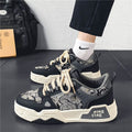 Men's winter breathable versatile casual designer sneakers - unique skate shoes for teens, thick-soled height-increasing canvas trendy footwear