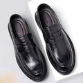 New men's leather shoes - slip-on style, perfect for business, weddings, interviews, and casual wear. featuring a comfortable, thick sole and a classic british design