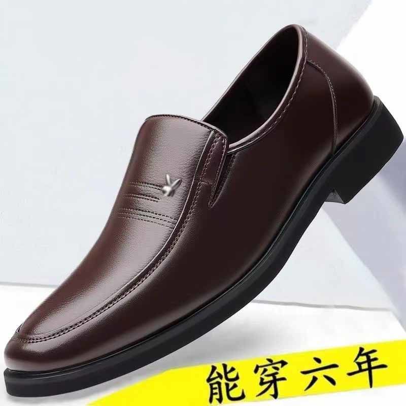 Dad shoes business formal leather shoes men's soft bottom elderly middle-aged and elderly casual men's shoes genuine wedding shoes for men