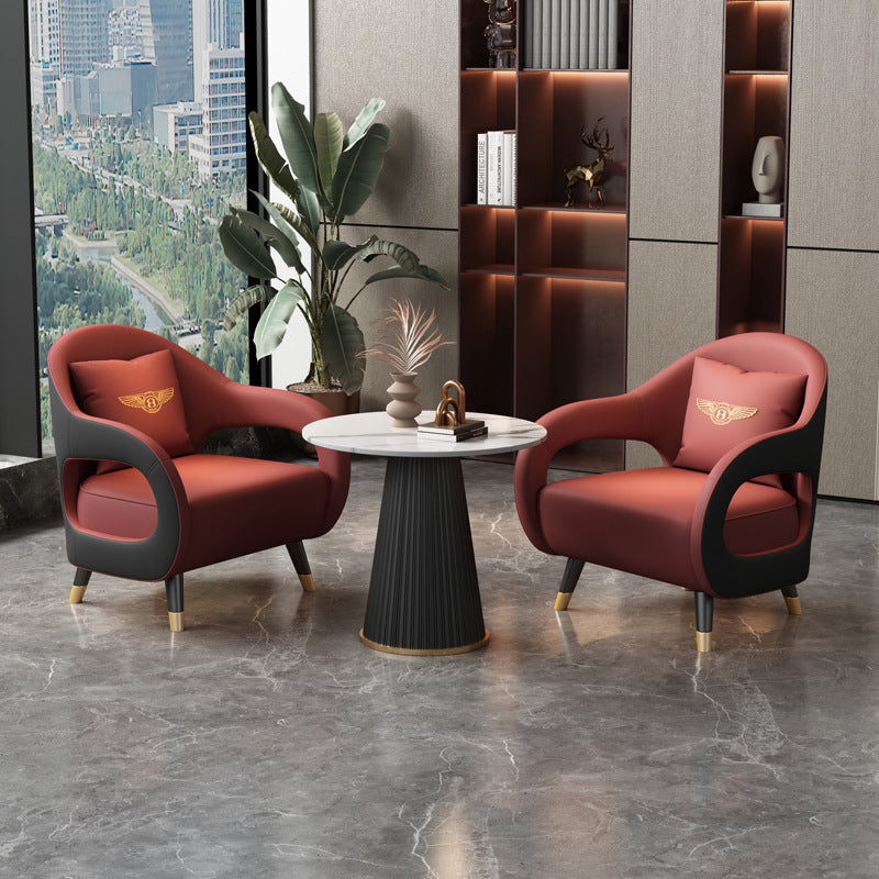 Luxury casual office hotel lobby reception area negotiation table and chair set, sales office lounge area reception sofa combination