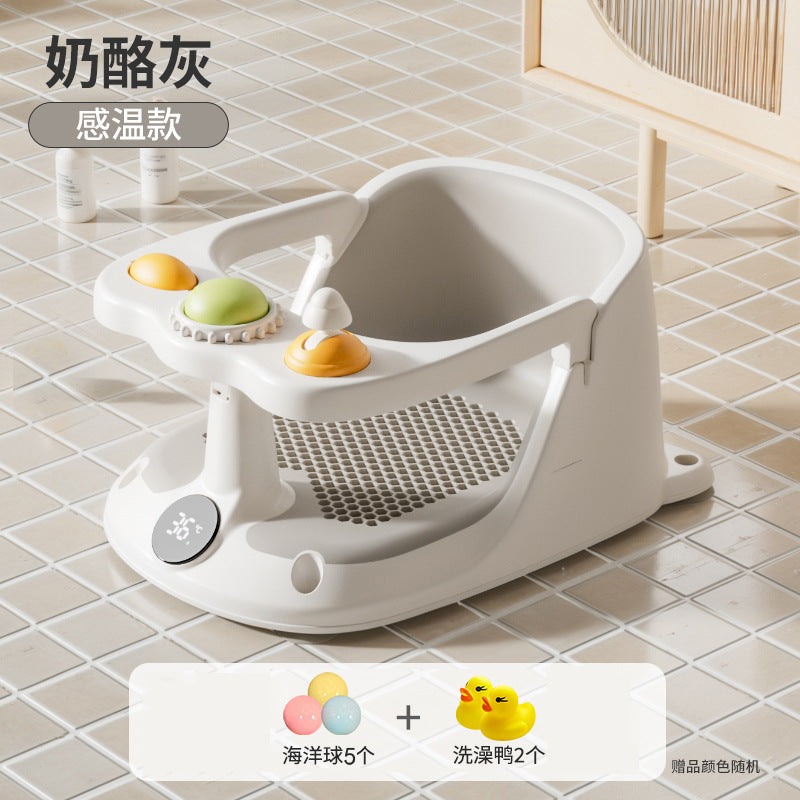 Baby bath support stand - foldable, no-assembly, non-slip bath tub stand for infants and toddlers