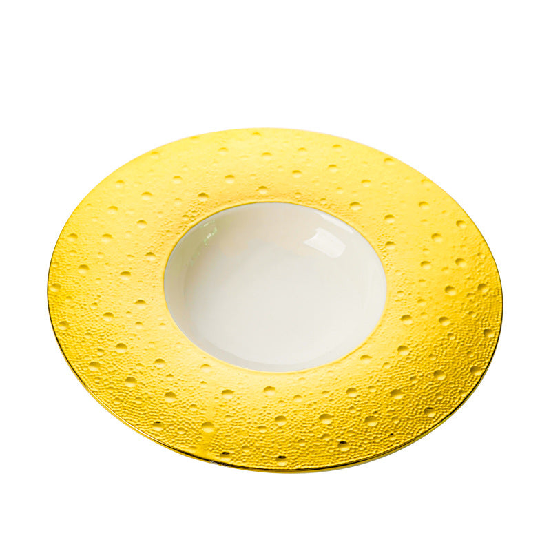 European-style creative mars crater straw hat plate - premium hotel tableware, western dinner plate, restaurant-specific dessert/sauce/southern italian pasta plate